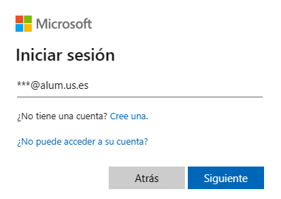 Inicio sesión Correo Universidad